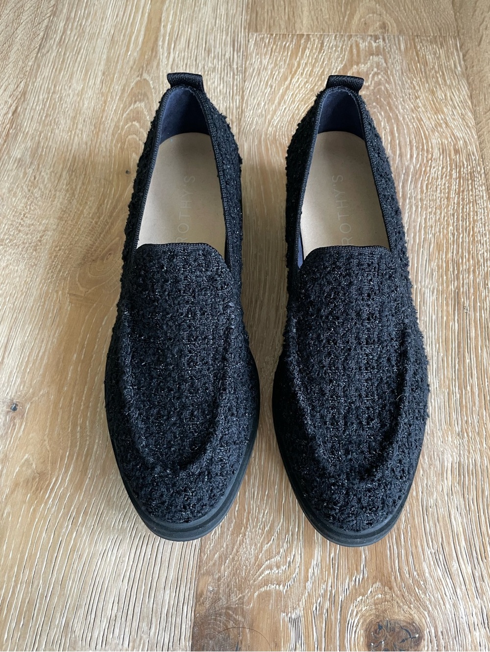 Rothy’s The Lug Loafer Boucle Black Chunky Preppy Comfy Size 9.5 - Picture 2 of 7
